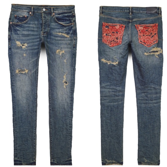 PURPLE BRAND Destroyed Patch Skinny Jean 40 - Picture 13 of 15